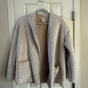 Secret Treasures Open-Front Teddy Sherpa Jacket - Cream